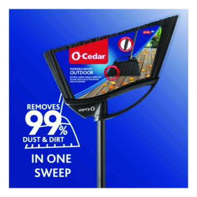 Outdoor Powercorner Angle Broom, 48" Handle, Black/Gray