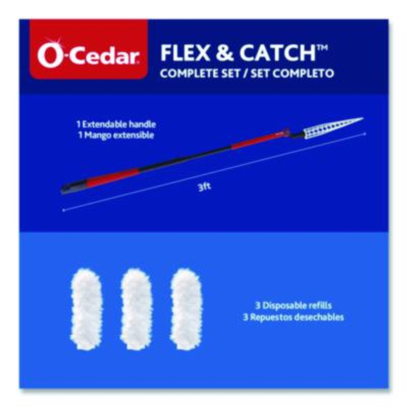 Flex And Catch Heavy-Duty Dusting Kit, 1 Duster Wand And 3 Refills, 6/Carton