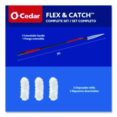 Flex And Catch Heavy-Duty Dusting Kit, 1 Duster Wand And 3 Refills, 6/Carton
