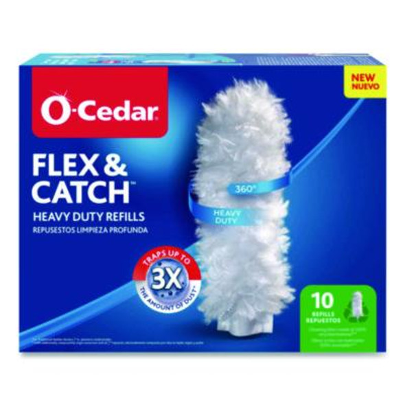 Flex And Catch Duster Heavy-Duty Refills, Polyester, White, 10/Pack, 4 Packs/Carton