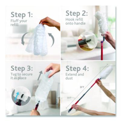 Flex And Catch Duster Heavy-Duty Refills, Polyester, White, 10/Pack, 4 Packs/Carton
