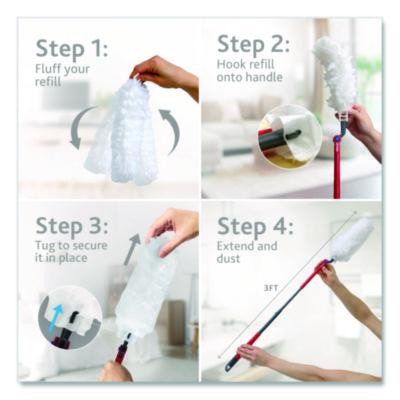Flex And Catch Duster Heavy-Duty Refills, Polyester, White, 5/Pack