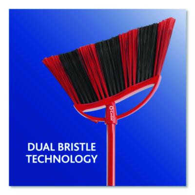 One Sweep Broom With Dustpan, 53.88" Handle, Red/Black/Gray