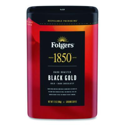 Black Gold Roast Ground Coffee, 12 Oz Canister, 6/Carton