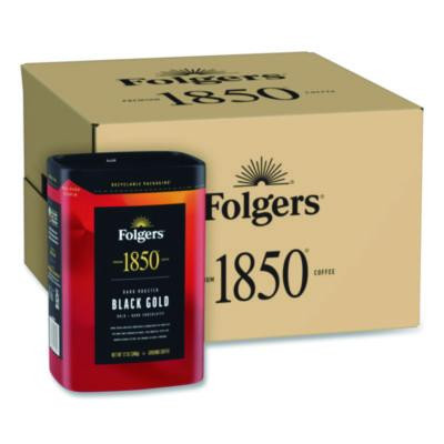 Black Gold Roast Ground Coffee, 12 Oz Canister, 6/Carton