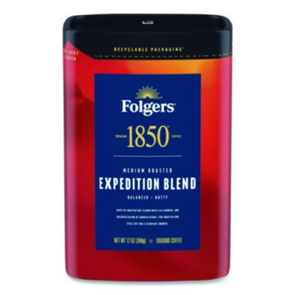 Expedition Blend Roast Ground Coffee, 12 Oz Canister, 6/Carton