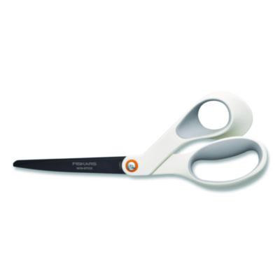Premier Softgrip Nonstick Scissors, 9.75" Long, 8" Cut Length, Offset White Handle