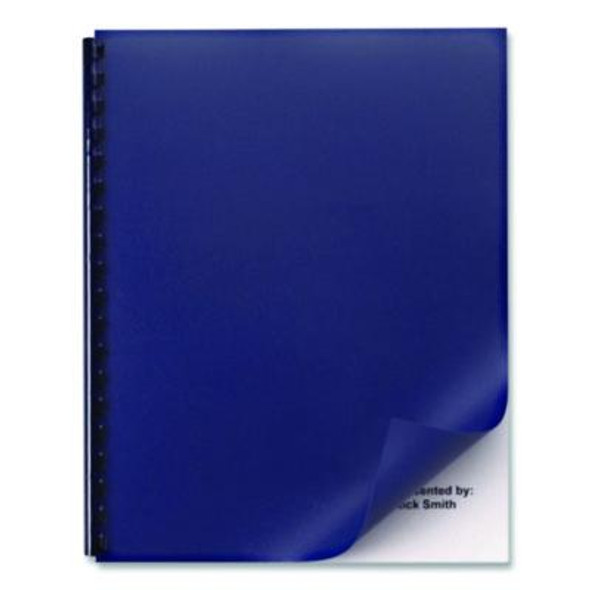 Solids Presentation Covers For Binding Systems, Plastic, Round Corners, 11 x 8.75, Navy, 25/Pack
