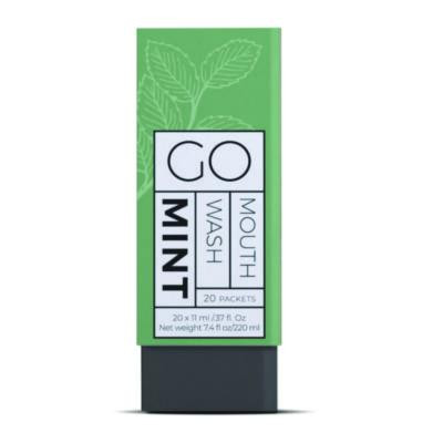 Individual Mouthwash Packets, Display Pack, Mint Flavor, 0.37 Oz Packet, 20/Pack