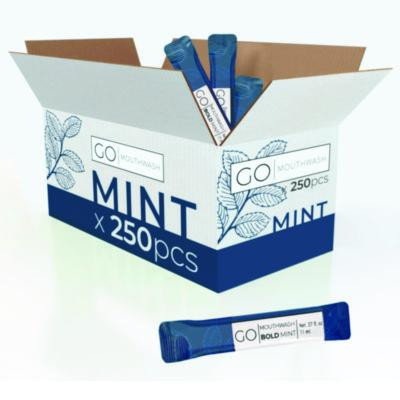 Individual Mouthwash Packets, Bold Mint Flavor, 0.37 Oz Packet, 250/Box