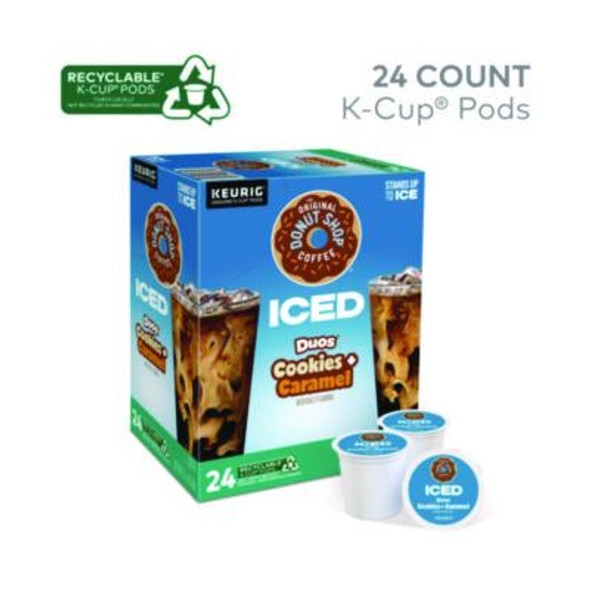 Iced Duos Cookies + Caramel Iced Coffee K-Cup Pods, 24/Box