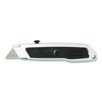 Retractable Utility Knife, 1.25" Blade, 3.5" Plastic Handle, Black/Gray