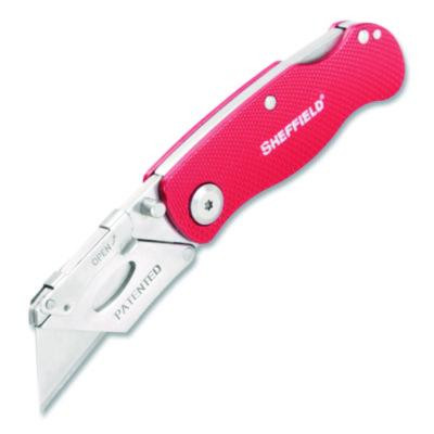 Quick Change Lock Back Utility Knife, 1.25" Blade, 3.5" Aluminum Handle, Red