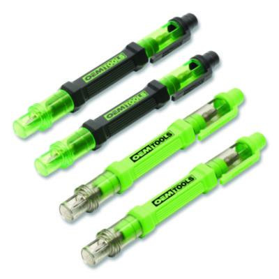 6-Way Pen-Style Screw/Nut Driver, Metric 6-Point, Phillips And Sae Slotted Bits, 5.38" Long, 4/Pack
