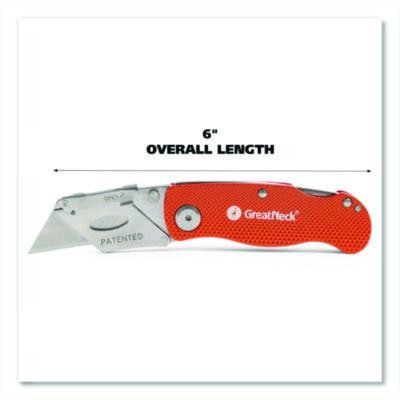 Quick Change Lock Back Utility Knife, 3.5" Aluminum Handle, Orange