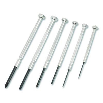6-Piece Precision Screwdriver Set, Metric Slotted And Phillips, Polished Steel Handle