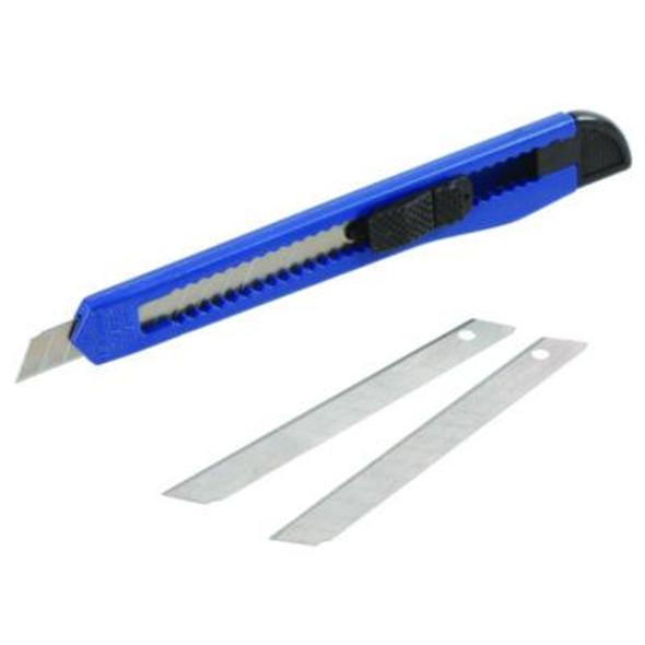 Snap-Off Utility Knife, 9 Mm Blade, 5" Plastic Handle, Blue
