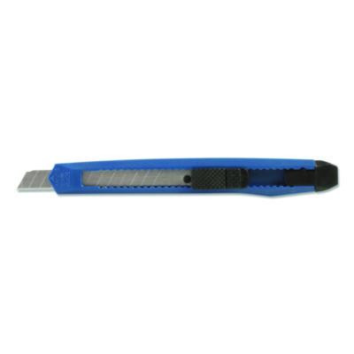 Snap-Off Utility Knife, 9 Mm Blade, 5" Plastic Handle, Blue