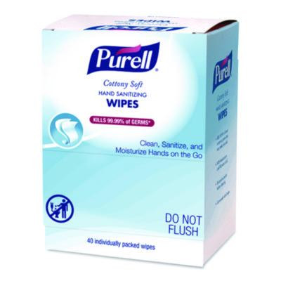 Cottony Soft Individually Wrapped Sanitizing Hand Wipes, 5 x 7, Herbal Scent, White, 480/Carton