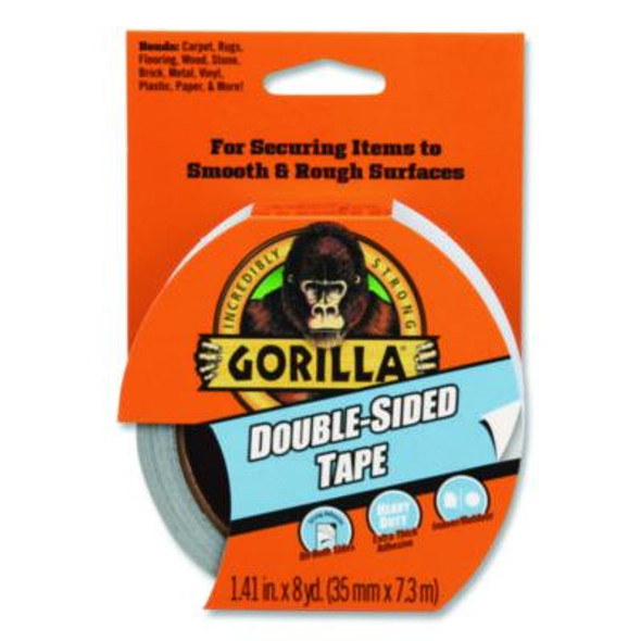 Double-Sided Tape, 3" Core, 1.4" x 8 Yds, Gray