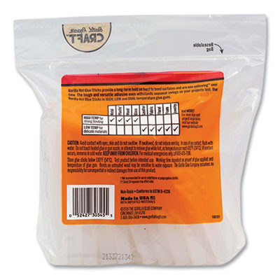 Hot Glue Sticks, 0.43" Dia X 4", Dries Clear, 45/Pack