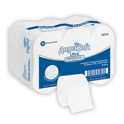 Angel Soft Ps Compact Coreless Premium Bathroom Tissue, 2-Ply, White, 660 Sheets/Roll, 18 Rolls/Carton