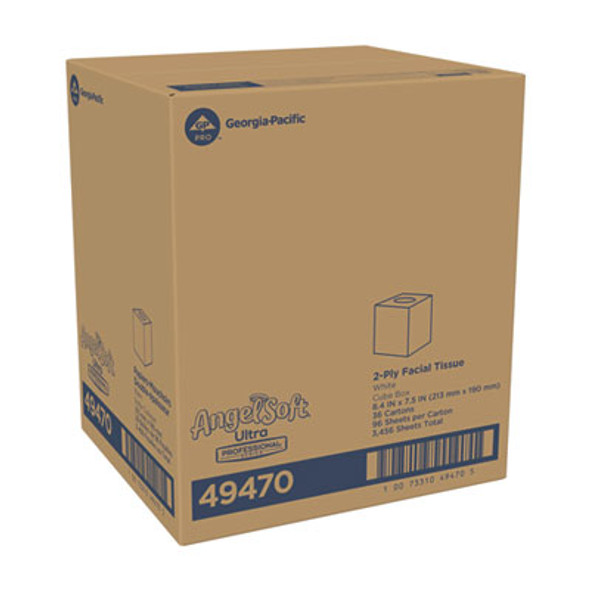 Ps Ultra Facial Tissue, 2-Ply, White, 96 Sheets/Box, 36 Boxes/Carton