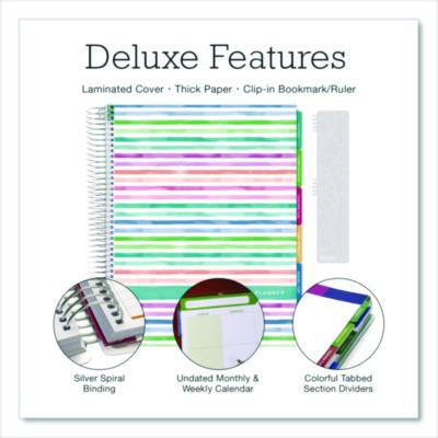 Deluxe Teacher's Academic Weekly/Monthly Planner, 7 Classes, Rainbow Artwork, Multicolor Cover, 11 x 8.5 Sheets, 52-Week Span