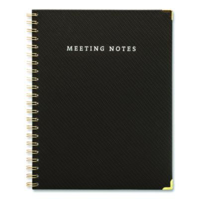 Meeting Notes Book, Space For Up To 159 Meetings, Meeting-Minutes/Notes Format, Black/Gold Cover, (80) 11 x 8.5 Sheets