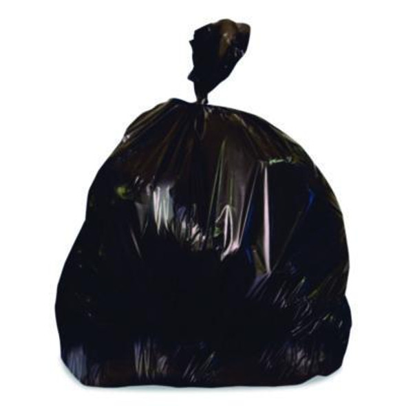 Linear Low-Density Can Liners, 45 Gal, 4 Mil, 40" x 46", Black, Flat Pack, 50/Carton