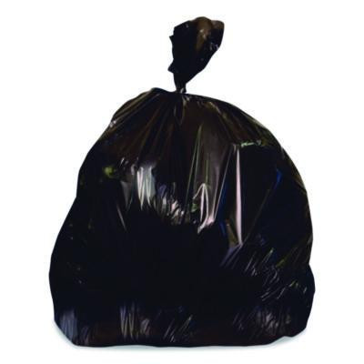 Linear Low-Density Can Liners, 45 Gal, 4 Mil, 40" x 46", Black, Flat Pack, 50/Carton