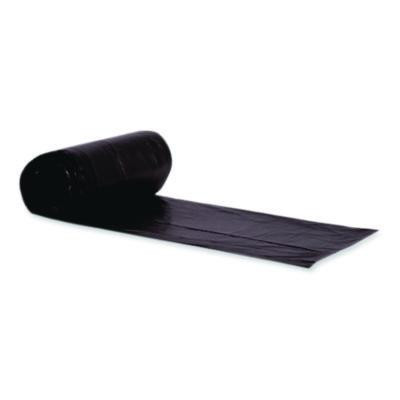 Linear Low-Density Can Liners, 56 Gal, 1.5 Mil, 51" x 48", Black, Flat Pack, 100/Carton
