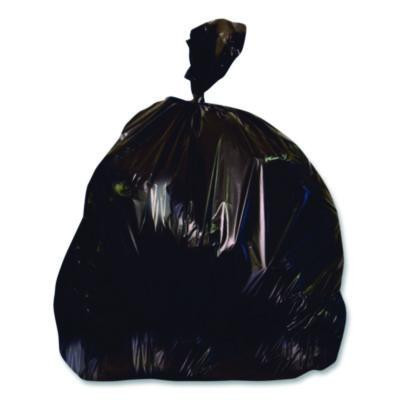 Linear Low-Density Can Liners, 56 Gal, 1.5 Mil, 51" x 48", Black, Flat Pack, 100/Carton