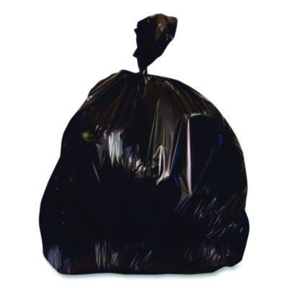 Low Density Can Liners, 60 Gal, 1.7 Mil, 38" x 58", Black, Flat Pack, 100/Carton