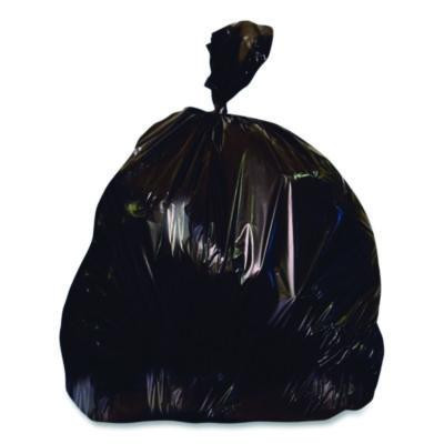 Linear Low-Density Can Liners, 60 Gal, 2.5 Mil, 38" x 58", Black, Flat Pack, 50/Carton