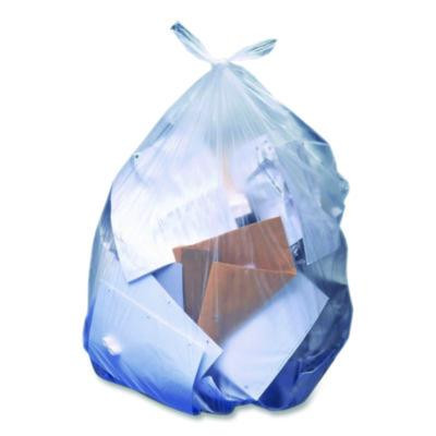 Low-Density Can Liners, 10 Gal, 0.35 Mil, 24" x 23", Clear, Flat Pack, 1,000/Carton