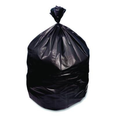 High-Density Waste Can Liners, 33 Gal, 16 Mic, 33 x 40, Black, Roll, 250/Carton