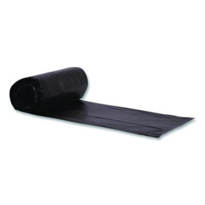 High-Density Waste Can Liners, 33 Gal, 16 Mic, 33 x 40, Black, Roll, 250/Carton