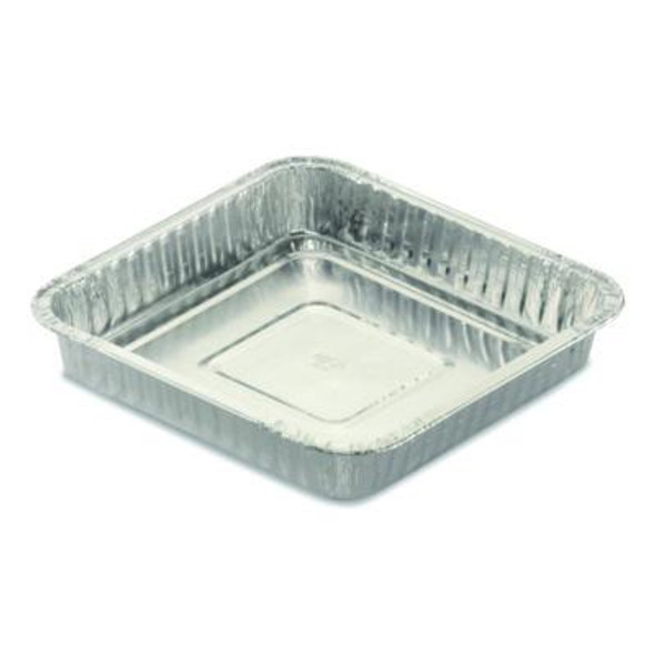 Square Cake Pan, 30 Gauge, 48 Oz, 8 x 8 x 1.53, Silver, Aluminum, 200/Carton