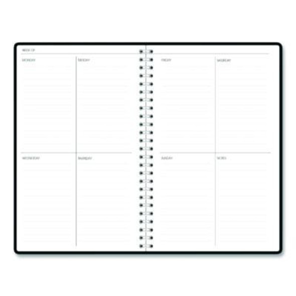 Recycled Non-Dated Monthly/Weekly Planner, Flower Tiles, Tan/Black/White Cover, Undated