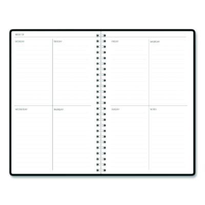 Recycled Non-Dated Monthly/Weekly Planner, Flower Tiles, Tan/Black/White Cover, Undated