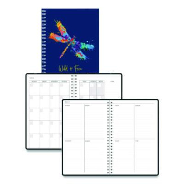 Recycled Non-Dated Monthly/Weekly Planner, Wild And Free, Multicolor Cover, Undated