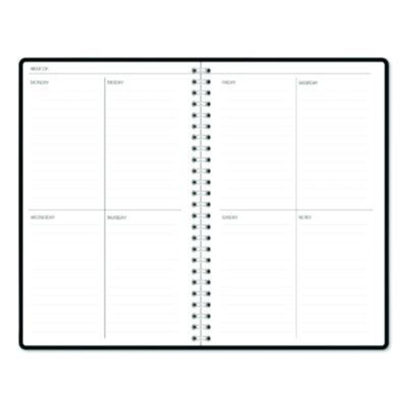 Recycled Non-Dated Monthly/Weekly Planner, Black And White Floral, Black/White Cover,  Undated