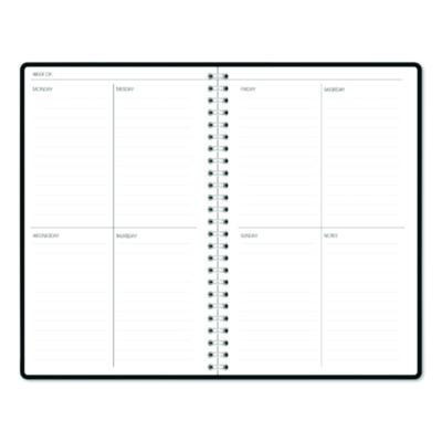 Recycled Non-Dated Monthly/Weekly Planner, Black And White Floral, Black/White Cover,  Undated