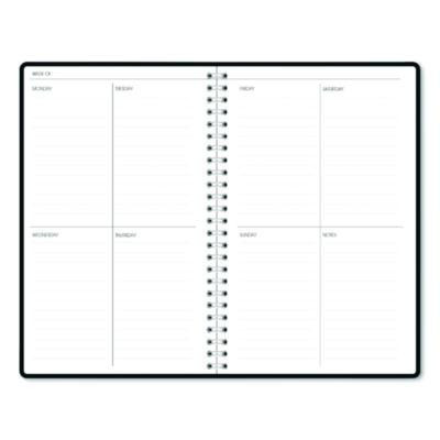 Recycled Non-Dated Monthly/Weekly Planner, Cherry Blossoms, Black/White Cover, Undated