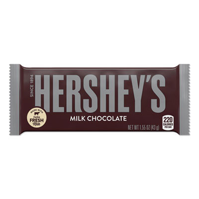 Chocolate Bars, Milk Chocolate, 55.8 Oz, 36/Box