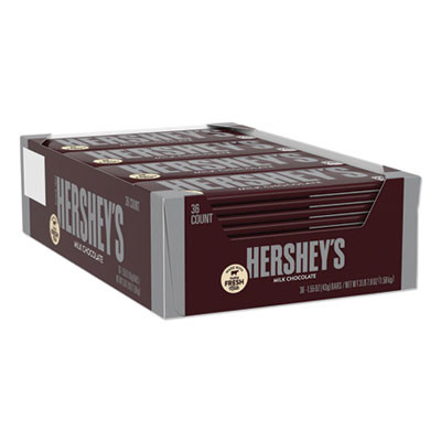 Chocolate Bars, Milk Chocolate, 55.8 Oz, 36/Box