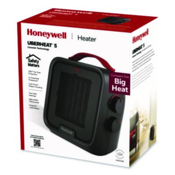 Uberheat 5 Ceramic Heater, 4.5 x 4.5 x 8.86, Black