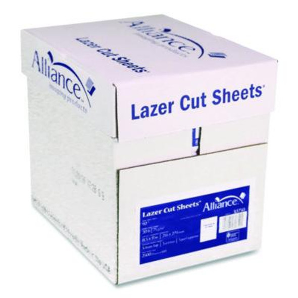 Laser Cut Sheets, 92 Bright, Side: 5-Hole Punched, 20 Lb Bond Weight, 8.5 x 11, White, 500 Sheets/Ream, 5 Reams/Carton