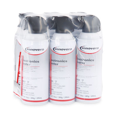 Compressed Air Duster Cleaner, 10 Oz Can, 6/Pack